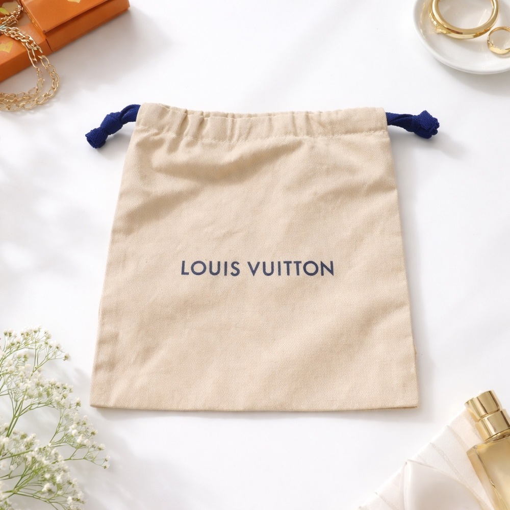 Louis Vuitton Dust Bag Small Drawstring Pouch Authentic Beige Canvas Storage EUC